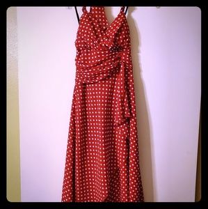 Polka dot Halter Midi Dress